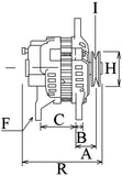 Dynamo 12V 65A passend op Vetus M3.28 M3.29 STM7437